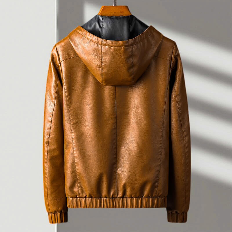 Kensley Hooded Leather Jacket