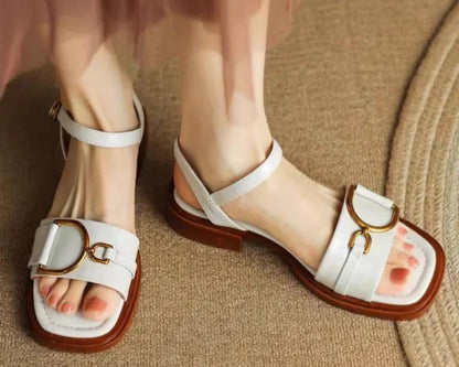 Amara Buckled Flat Sandals