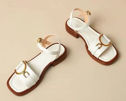 Amara Buckled Flat Sandals